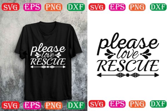 Dog SVG Design: Please Love Rescue