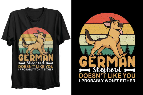 German Shepherd Dog Svg T Shirt Design